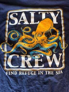 Salty Crew Octopus Graphic T-Shirt Navy Blue Size Small